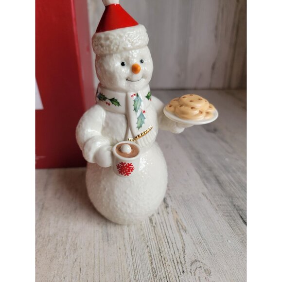 Lenox NEW holiday treats snowman Xmas figure hot cocoa home - Picture 2 of 6